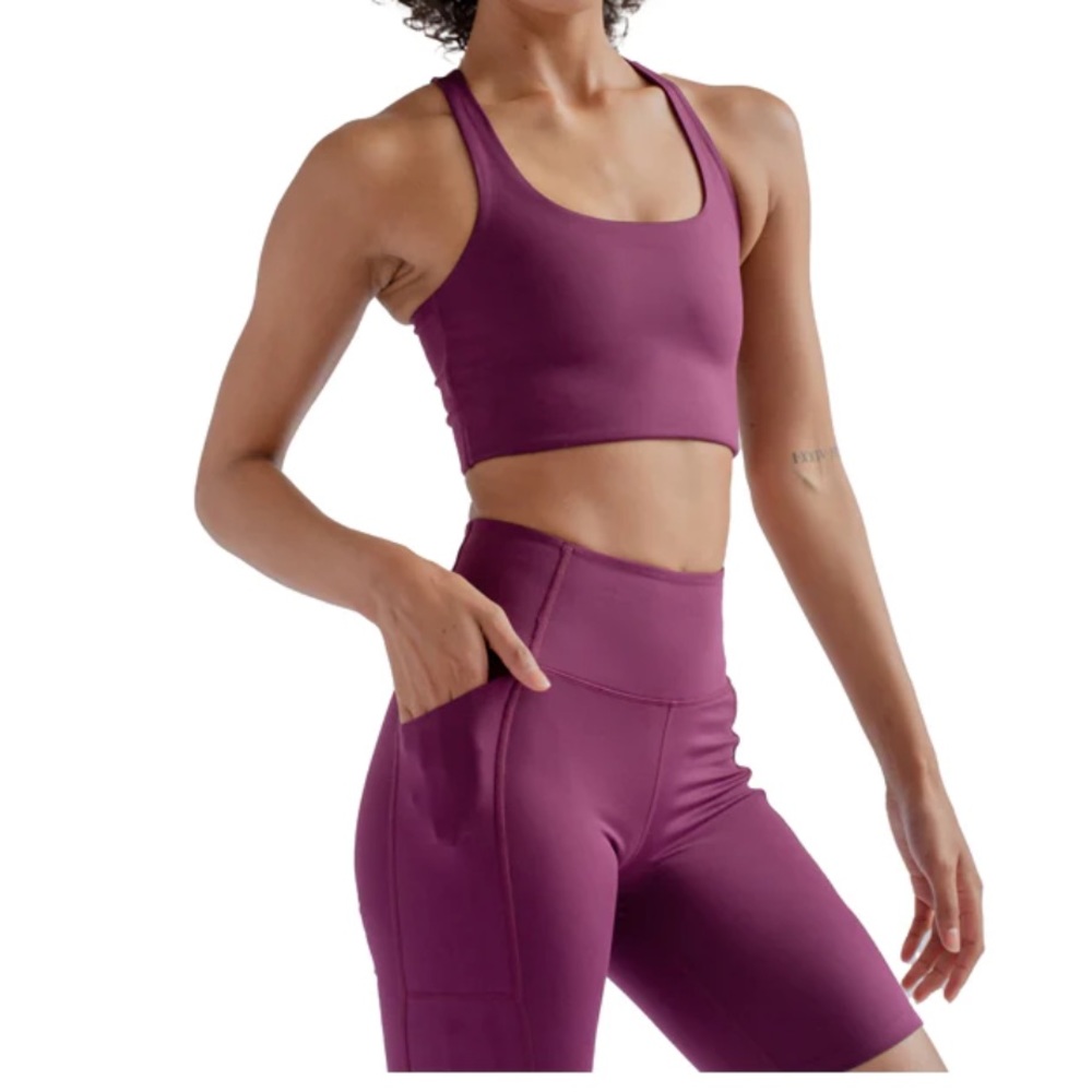 Girlfriend Collective Plum Paloma Racerback Bra S